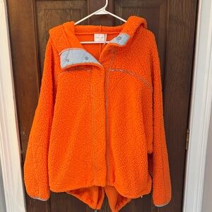 Urban Outfitters Vibrant Orange Teddy Jacket